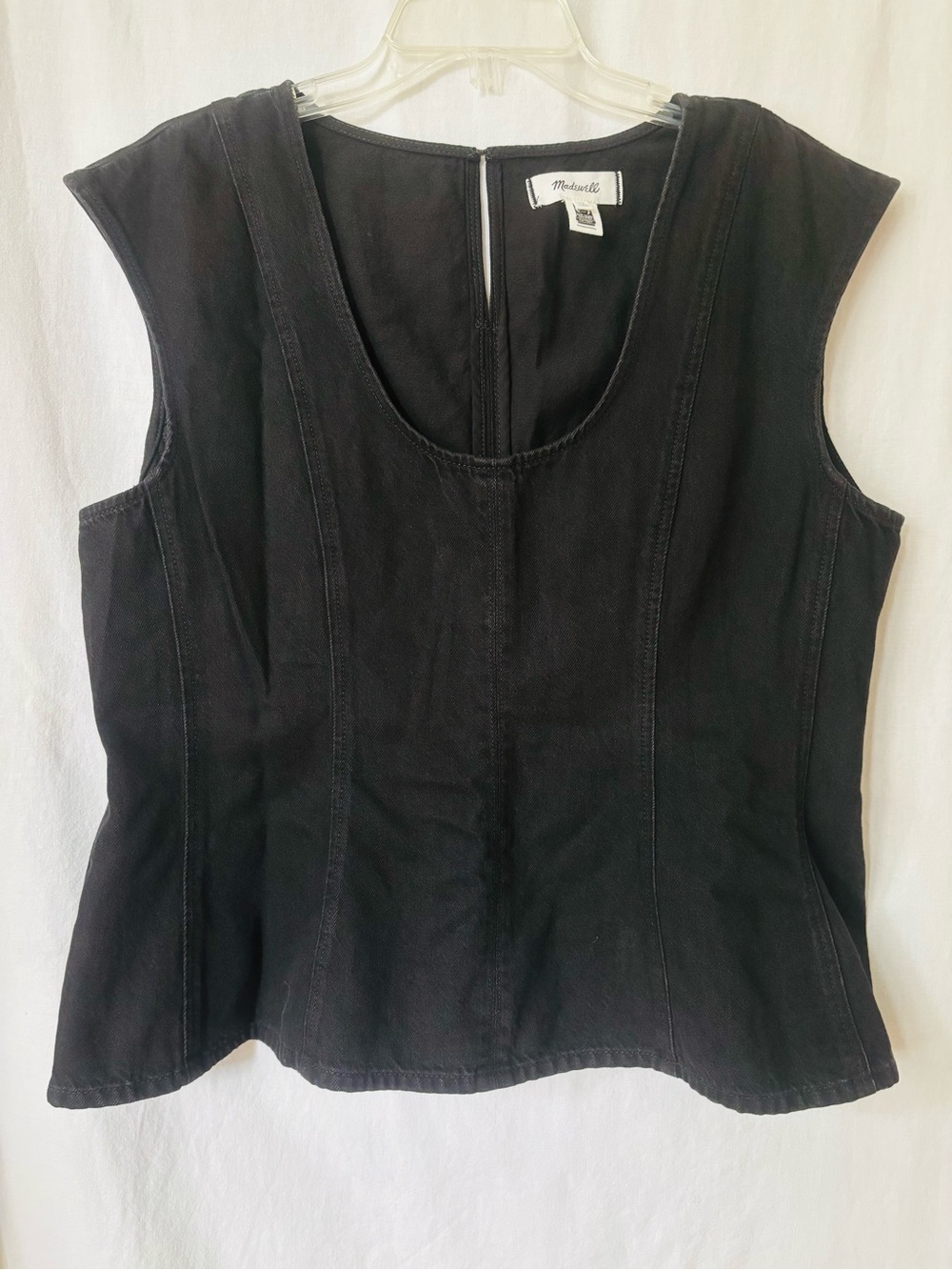 Black Denim Corset Tank Top Madewell Size 16